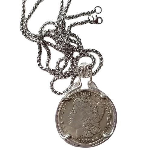 Vintage Pendant with Morgan Dollar Silver Plated Decorative Festival Gift Coin - Bild 13 von 13
