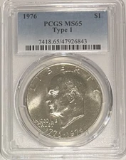 1976 P “Ike” Eisenhower $1 Dollar Type 1 PCGS MS65