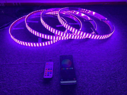 Quad Row LED Wheel Lights 17.5" for Trucks Rainbow Color Chasing Multi Functions - Picture 6 of 24