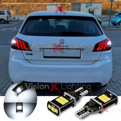 Für Peugeot 308 ll 2013-2021 Paar Birnen Rückwärtsgang LED Weiß 6000K Hell Canbus