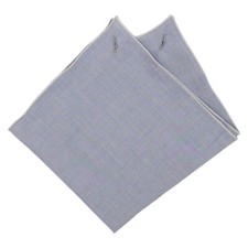 ALARA Mens Handkerchief Pocket Square Faded Blue Solid 100 Cotton Hanky 12.5"