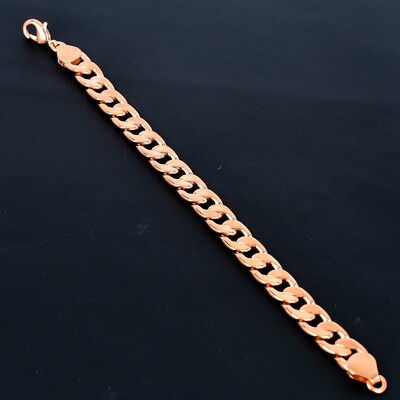 Pure Copper Curb Link Chain Bracelet Copper Bracelet Jewelry 46 Grams, 9