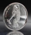 AQUARIUS Connoiseurs Club Lim Ed ZODIAC Beauties 1oz 999 FINE Silver round C4866