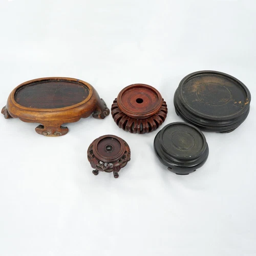 Five Antique Chinese Wood Stands