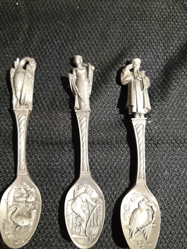 Franklin Mint Fm 80 Pewter collectible Spoon Lot Of 6 - Picture 4 of 5