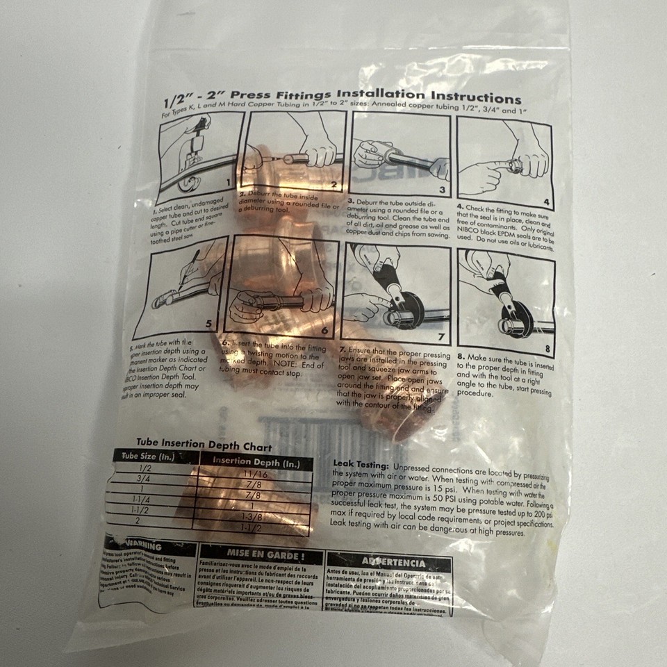 5 Adattatori Nibco Pressystems 1 Pollice Rame X Femmina #PC603 - Nuovi In Scatola