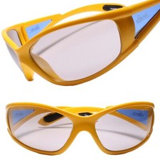Classic Wrap Around Vintage Sporty Design Yellow Sunglasses