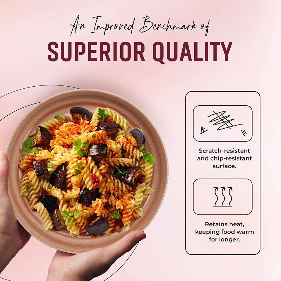 Juego de 4 cuencos grandes para pasta American Atelier, 40 oz, hechos de porcelana - rubor Foto 2 de 4