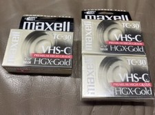 Lot of 3 Maxell VHS-C HGX-GOLD TC-30 Video Camcorder Blank Tapes Sealed 1879