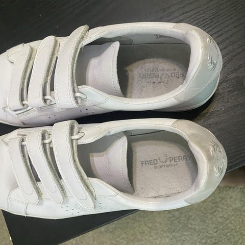 Scarpe da tennis Fred Perry uomo 10 sneakers bianche pelle casual B721 cinturino ad anello - Foto 5 di 8