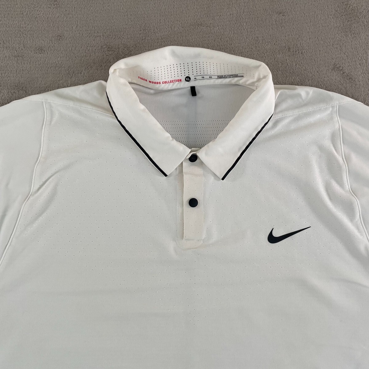 nike collarless golf shirts tiger woods