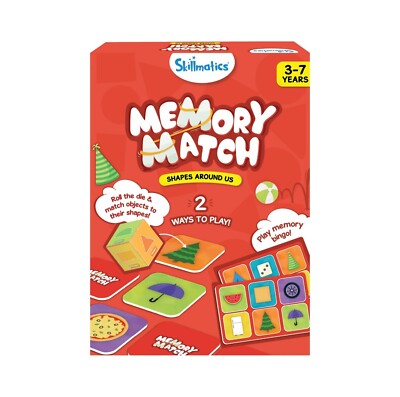 Memory Match Shapes, Fun & Fast Memory Game, Learning Cards Board Game 