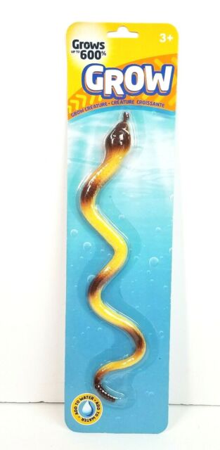 Grow Creature Yellow Brown Rubber Snake Toy Figure Grows Up To 600% In Water | eBay