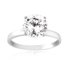 925 Silver 2ct Round CZ Bridal Engagement Rin...