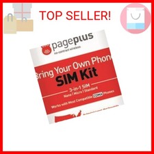 Page Plus SIM CARD 4G LTE 3 in 1 Sim Kit, Black (Nano-Micro-Standard)