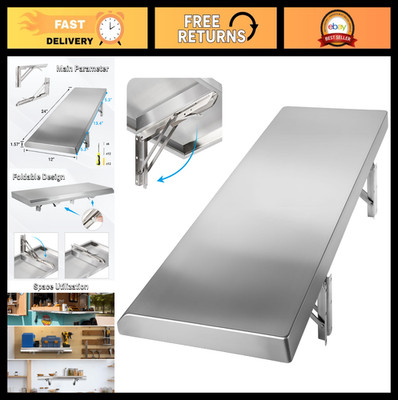 Folding Stainless Steel Concession Shelf 24''x12'' - Drop Down Serving Food Table
