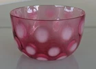 Vintage Fenton Coin Dot Cranberry Pink Bowl Opalescent Art Glass Candy Dish 3"