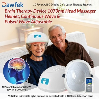 Dawfek 1070nm Infrared Light Therapy Helmet LED Brain Wellness Device for Stroke