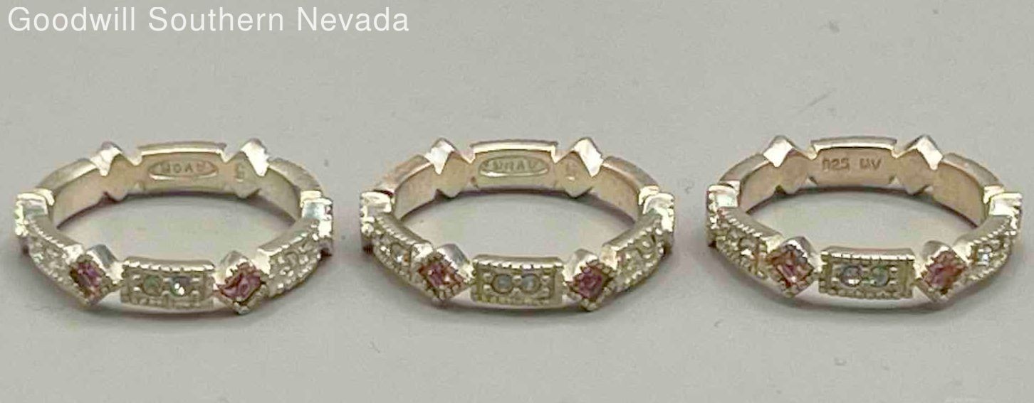 (Missing Stones) 3-Piece Stackable AVON Ring Set - image 1