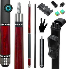 58Inch Carbon Fiber Pool Cue Stick with Screw-In Extension and Leather Case 18O
