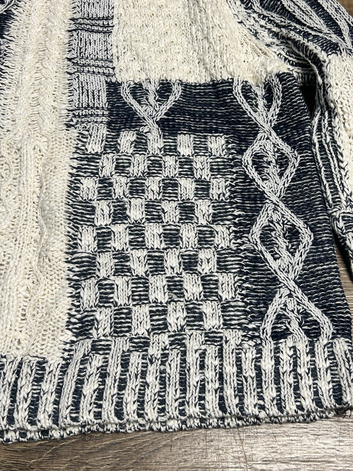 Chaps Cable Knit Patchwork Sweater Women’s LG Pre… - image 2