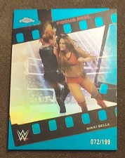 2026 Topps Chrome WWE Nikki Bella Focus Reel insert Aqua Refractor /199 #FR-21