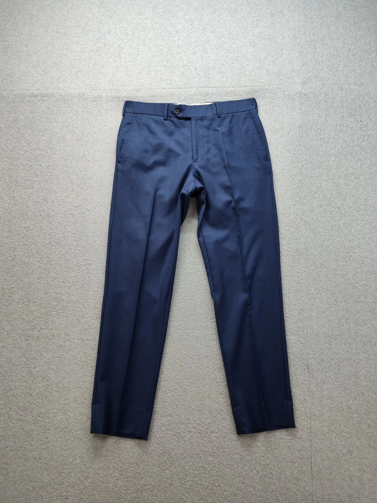 Brooks Brothers Men Dress Pant 40/34 Blue Slash Pocket Mid Rise Comfort Office