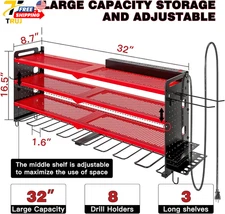 Power Tool Organizer Wall Mount with Charging Station Cordless Tool Organizer