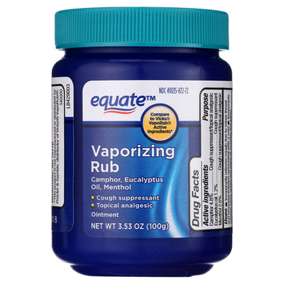 Vaporizing Rub Ointment 3.53Oz Compare to Vicks Vaporubactive Ingredients