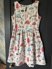 Abito Cath Kidston Rospo 🍄 100% Cotone Barkcloth UK 12 Ottime Condizioni