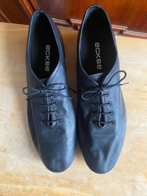 Eckse Jazz/practice shoes, new, black leather, US size 10/11 M, Orig owner