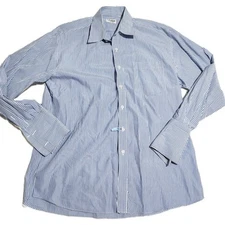 Mohan Custom Tailored French Cuff Dress Shirt Mens Size Large Striped Button Up