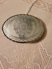VINTAGE 70'S SILVERTONE WHITE SPIRALS BELT BUCKLE USA MADE