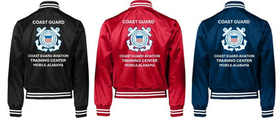 USCG*COAST GUARD AVIATION TRAINING CENTER *SATIN JACKET *USCG OFFICIAL LICENSE