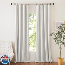 NICETOWN 100 Absolutely Blackout Linen Curtains 90 inch Length with Thermal