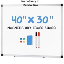 40"x30" Aluminum Frame Magnetic Dry Erase Board for Home, School Office
