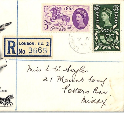 GB QEII Registered Souvenir Cover *Stamp Exhibition* London 1960 XE194 - Picture 5 of 11