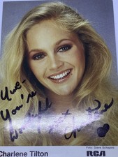 ORIG Charlene Tilton autograf podpisany RCA zdjęcie promocyjne pojedyncze Dallas
