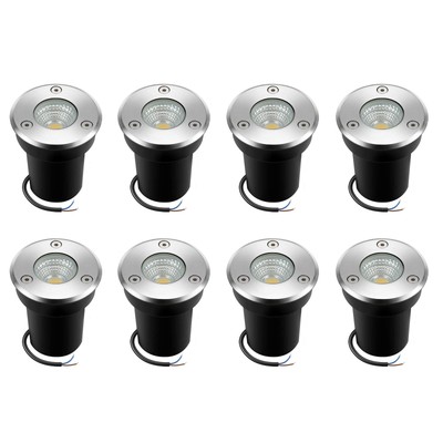 8Pack Landscape Lights LED Well Lights 6W 12V-24V Ground Lights IP67 Waterpro...