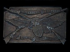 TC09132 VINTAGE 1976 OUR AMERICAN HERITAGE THE SECOND AMENDMENT BELT BUCKLE