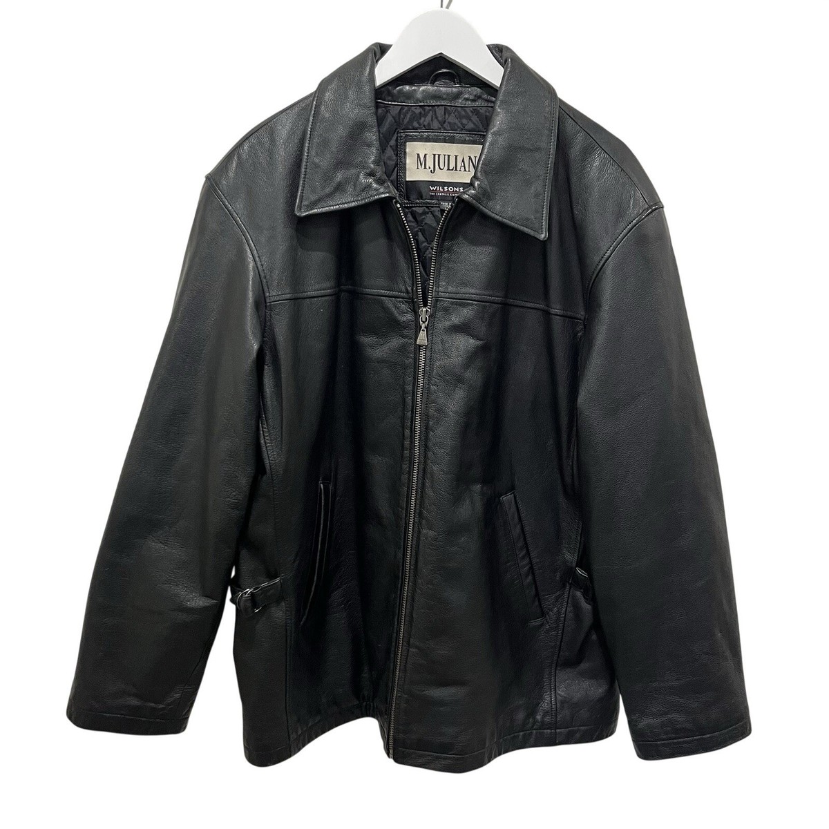 Vintage Wilsons M Julian Leather Jacket Mens Large Black Full Zip