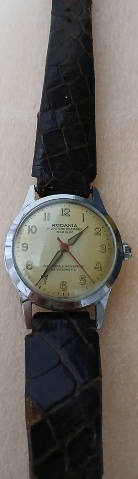 Vintage Rodania Watch 17 Lifetime Bearings Incabloc Unbreakable Mainspring Antim - Image 2 of 4
