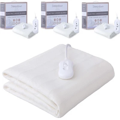 SLEEPDOWN Electric Under Blanket with Adjustable Heat Settings Single Double King Size