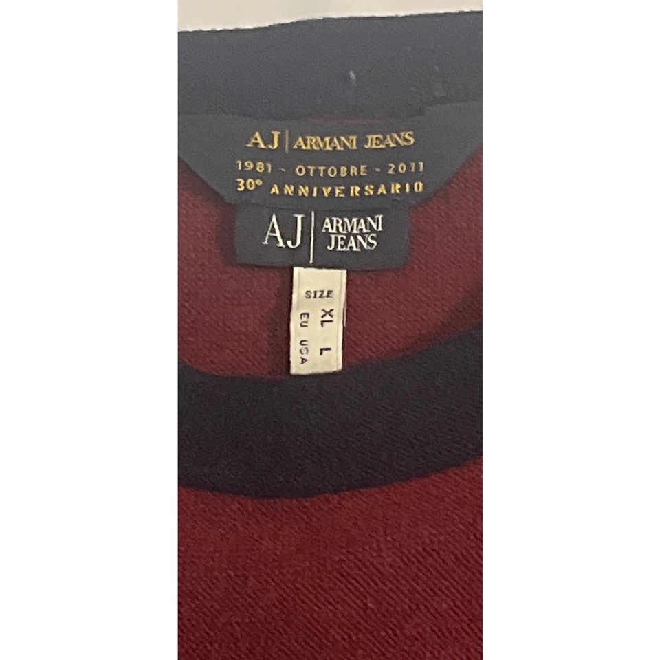 Suéter de Lana AJ Armani Jeans - Granate y Azul Marino - Talla: L Foto 4 de 4