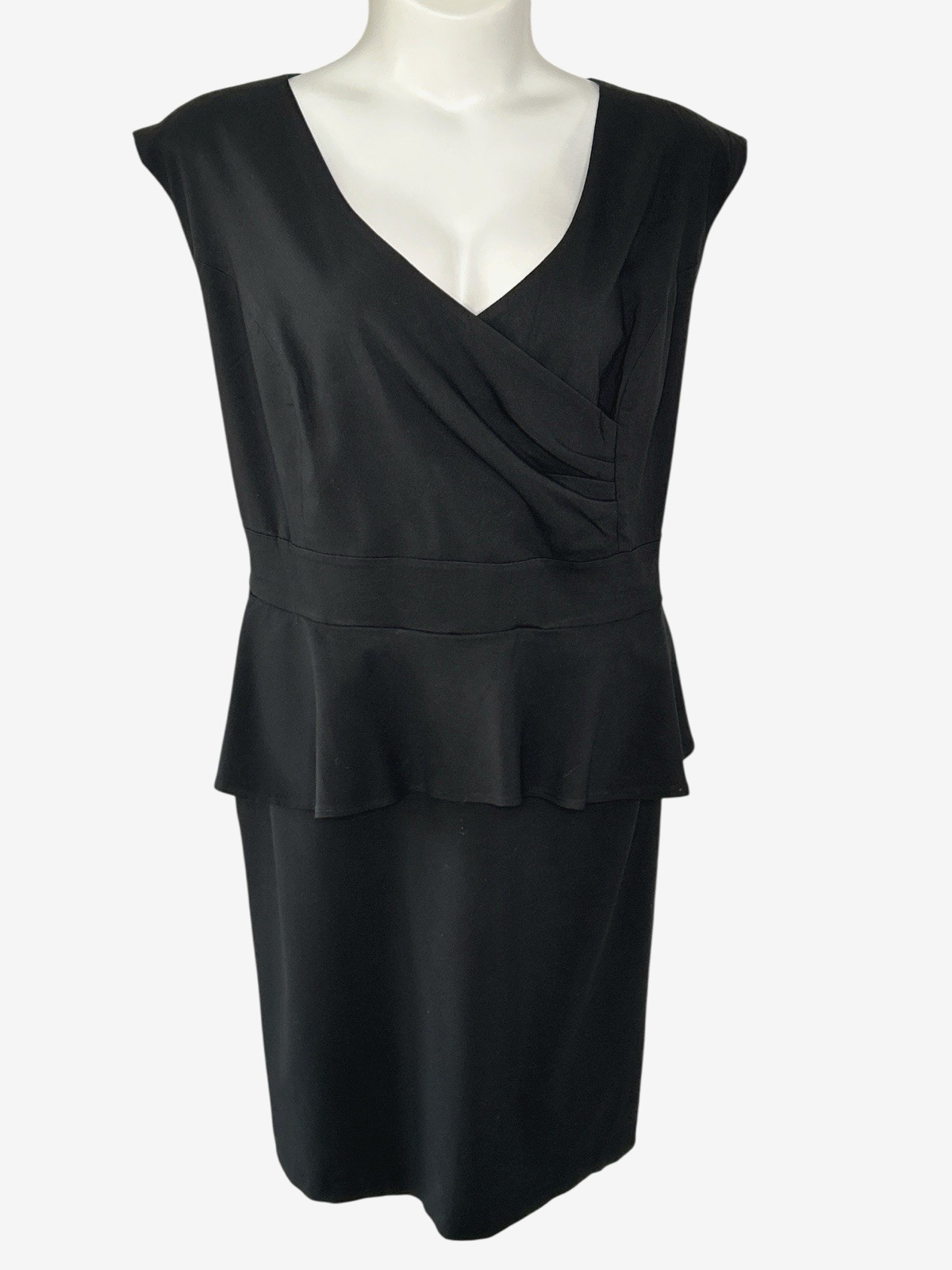 Torrid Black Solid Ruched Bodice Ruffle Peplum Ca… - image 4