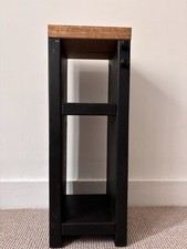 Bedside Table - Slim Solid Wood, Narrow Bedside & Lamp
