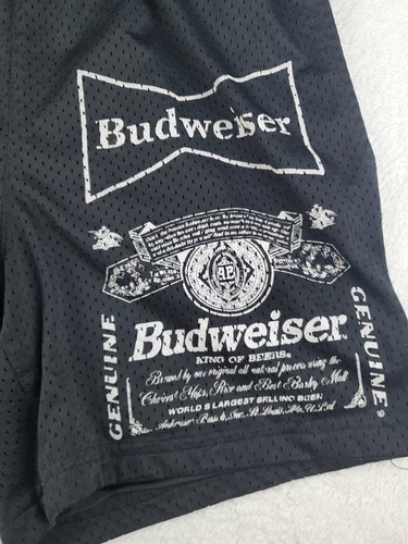 Budweiser PacSun Lined Gym Shorts Mens Medium Black King of Beers Stretch Mesh - Picture 4 of 19