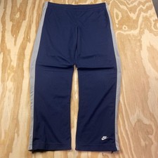Vintage Y2K Nike Navy Blue Wide Leg Track Pants   Men  s M
