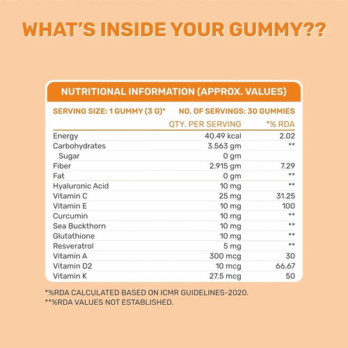 Mypro Sport Nutrition Glow Skin Gummeis, With Vitamin C, Natural Orange 30Gummys - Picture 2 of 6
