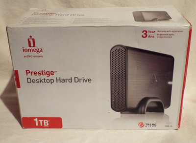 iOmega Prestige Hi-Speed USB 2.0 1TB PC/Mac Desktop Hard Drive Sealed New in Box
